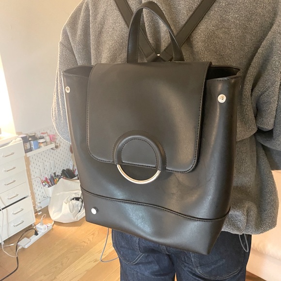 Super Cute! Black Leather Backpack! main image 5